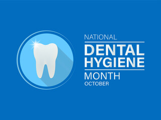 Dental Hygiene month observed each year during October. Banner, poster, card, background design.