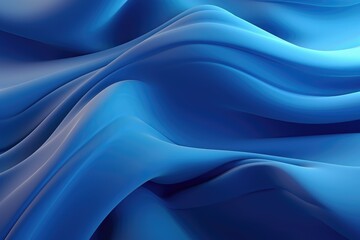Obraz premium Abstract blue wavy background. 3d rendering, 3d illustration. Abstract Background with 3D Wave blue Gradient Silk Fabric, AI Generated