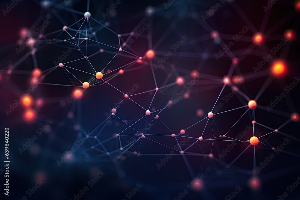 Poster abstract polygonal space low poly dark background with connecting dots and lines. 3d rendering, abst
