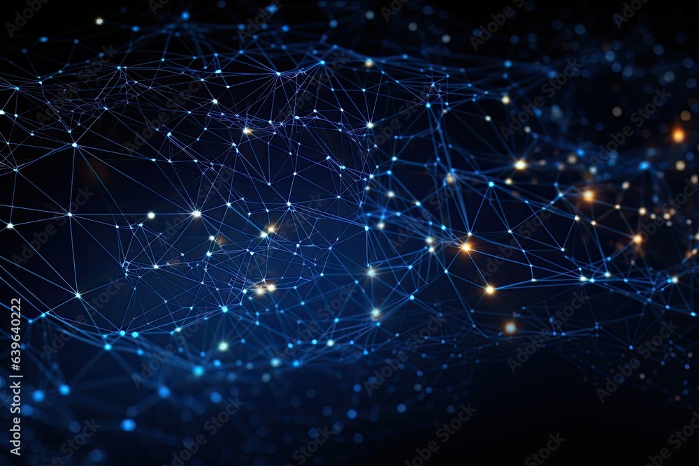 Poster 3d rendering of abstract digital background with connecting dots and lines. network concept, abstrac