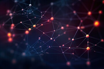 Abstract polygonal space low poly dark background with connecting dots and lines. 3d rendering, Abstract digital background of points and lines. Plexus. Big data. Network or connection, AI Generated