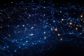 3d rendering of abstract digital background with connecting dots and lines. Network concept, Abstract digital background of points and lines. Plexus. Big data. Network or connection, AI Generated