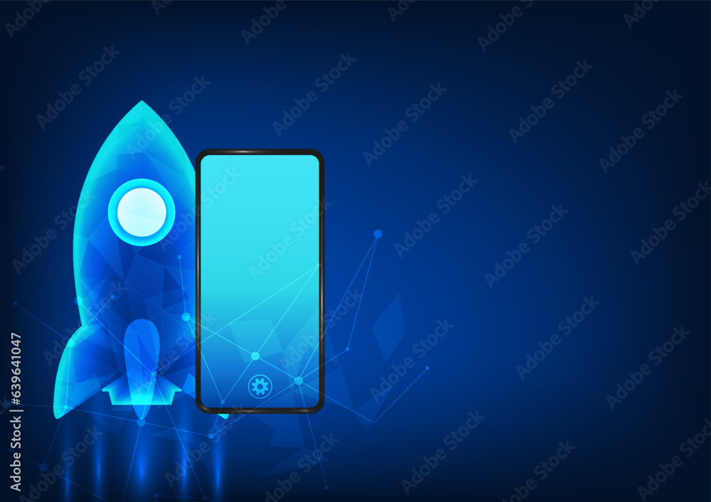Aufkleber smart phone technology along with the rocket on the side with interesting elements. a rapidly evolvi