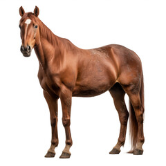 Obraz premium Cheval Quarter Horse Originaire des États-Unis, Étalon avec transparence, sans background
