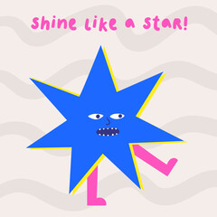 Obraz premium Motivational card with star