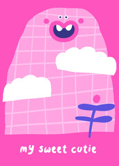 Cute doodle birthday, party card