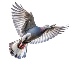 Pigeon ramier en vol (Columbidae) avec transparence, sans background - obrazy, fototapety, plakaty
