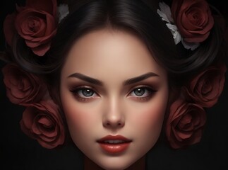 Naklejka premium Glamorous makeup beautiful woman