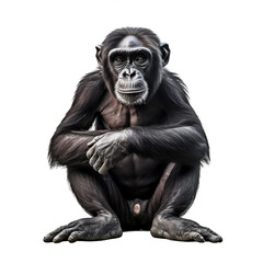 Naklejka premium Chimpanzé, primate avec transparence, singe sans background