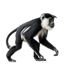 Colobe guéréza, primate avec transparence, singe sans background
