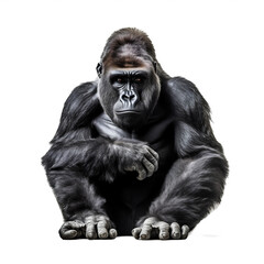 Gorille, un grand singe avec transparence, sans background