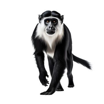 Colobe gu&eacute;r&eacute;za, primate avec transparence, singe sans background