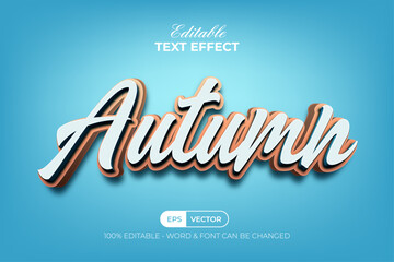 Autumn Text Effect 3D Style. Editable Text Effect.