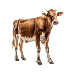 Vache Guernsey avec transparence, sans background
