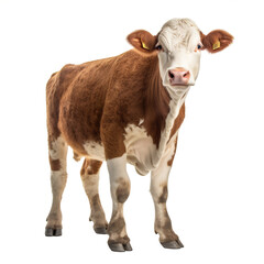 Vache Hereford avec transparence, sans background
