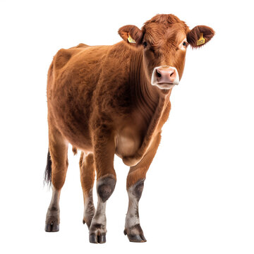 Vache Limousine avec transparence, sans background