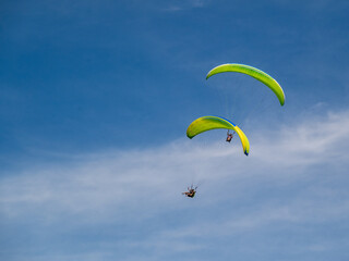 pair paragliders in the sky