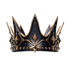 goldand black crown isolated on white