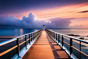 Fototapeta premium sunset over the pier