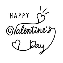 happy valentine day typography