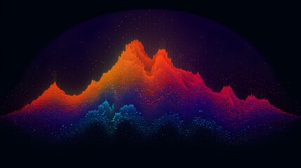 Abstract element for music design equalizer. Dynamic spectrum line isolated on a background - obrazy, fototapety, plakaty