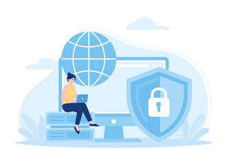 Software security concept flat illustration