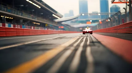 Foto op Plexiglas Speed car racing track city street circuit dramatic background © arhendrix