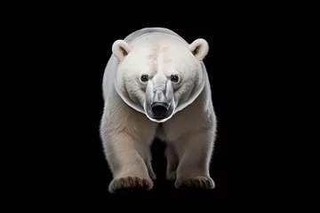 Foto op Canvas Fierce white bear isolated on dark background © arhendrix