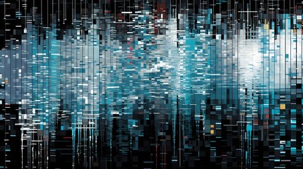 Design abstract digital pixel noise glitch background, error video TV damage. - obrazy, fototapety, plakaty