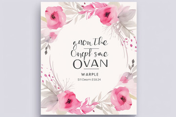 Wedding card flowers watercolor background