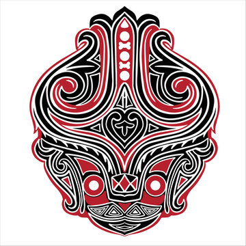 Vector Illustration Gorga Batak Head Lion 