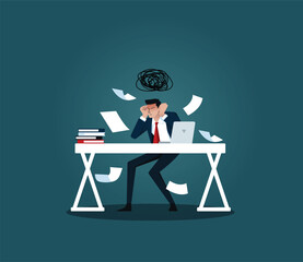 Stress at work. work trouble. Concept business vector illustration.
