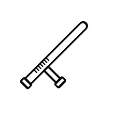 nightstick, police baton, baton - vector icon