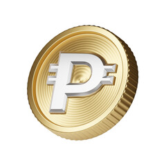 Peso (PHP) Philippines 3D icon. Most Popular Currency Symbols. 3D illustration.