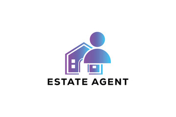 Real State Agent Icon. Vector Illustration. House Building