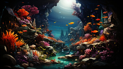 Fototapeta na wymiar Fantastische Farbenpracht unter Wasser