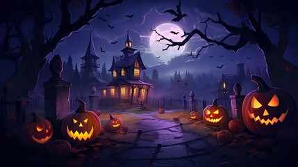 Horror Scary Halloween Trick or Trunk or Treat 2d Illustration Minimal Abstract Wallpaper