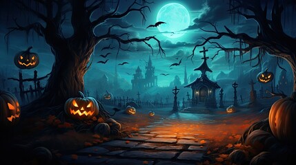 Trick Or Treat Trunk Or Treat Halloween Night 2D Illustration