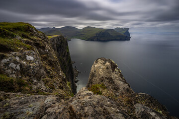 Fototapeta na wymiar Tjornuvik from Eidiskollur, Faroe Islands
