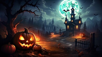 Halloween nigh scary wallpaper 2d arts