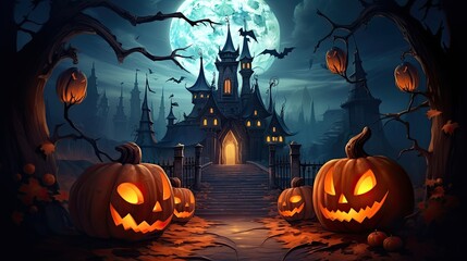 Halloween nigh scary wallpaper 2d arts