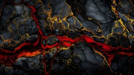 Lava background wallpaper of magma. Fiery cracks on the earth's surface.