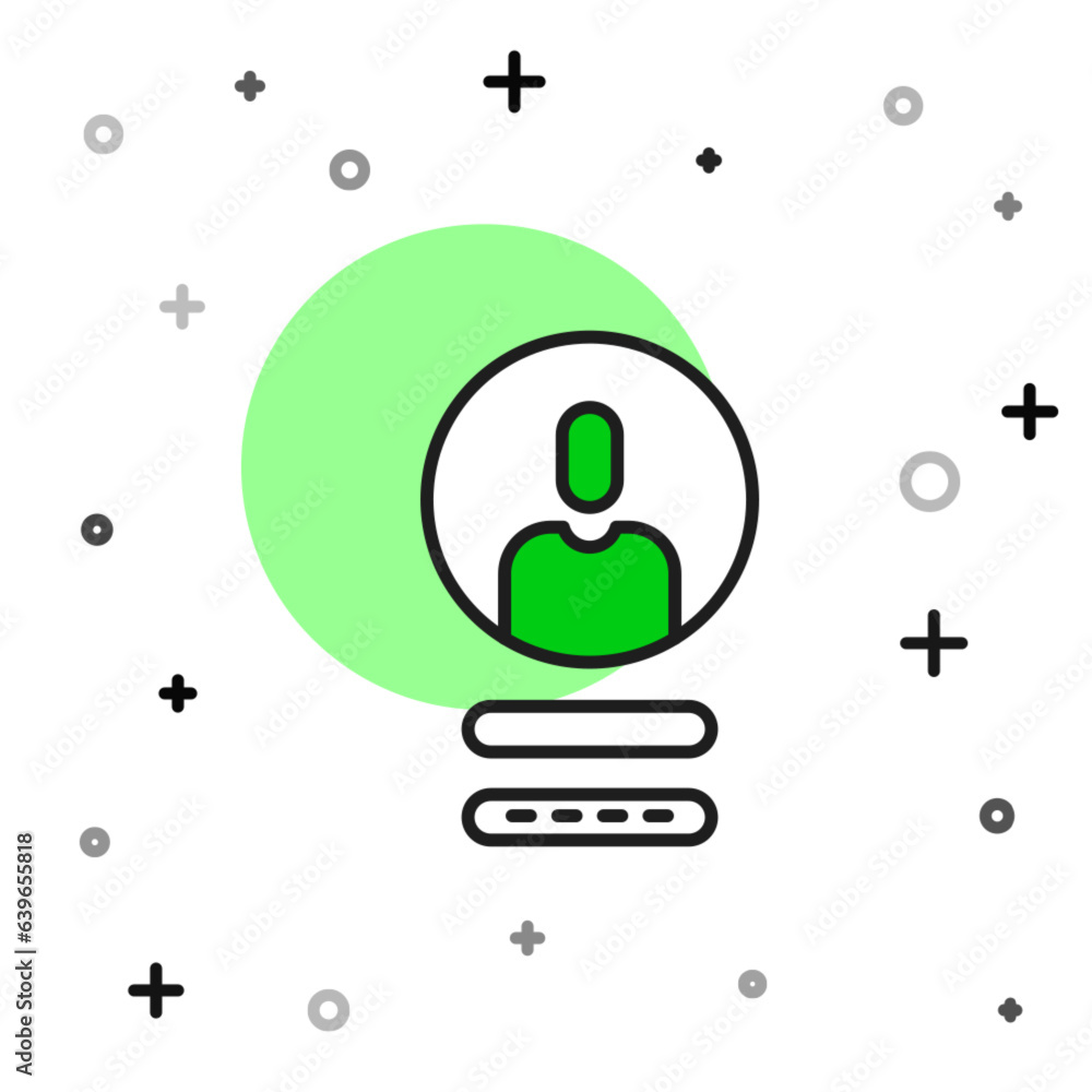 Poster filled outline create account screen icon isolated on white background. vector