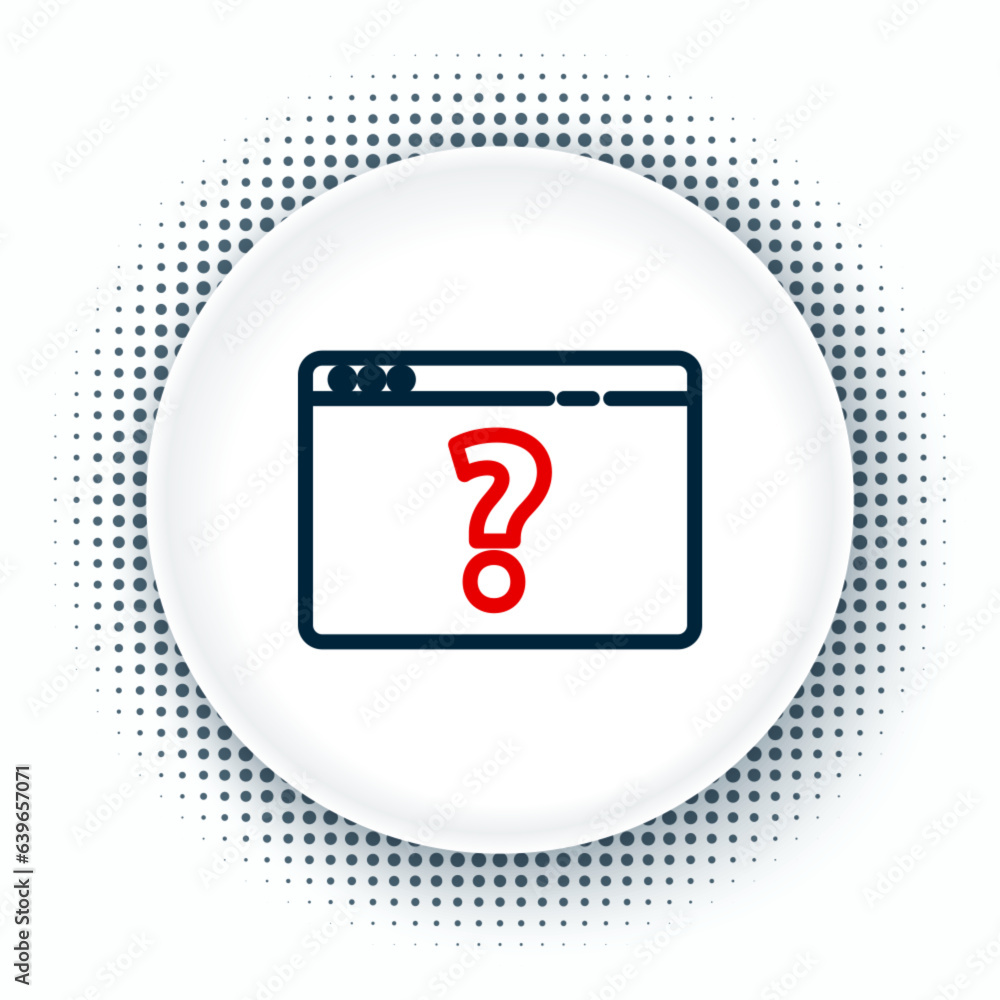 Poster line browser with question mark icon isolated on white background. internet communication protocol. 