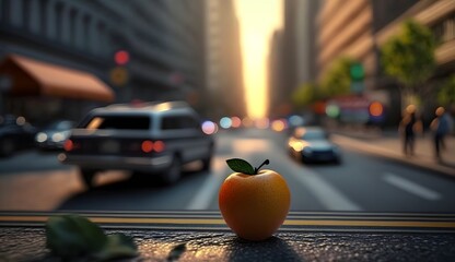 City in big apple concept, cute funny sweet concept. - obrazy, fototapety, plakaty