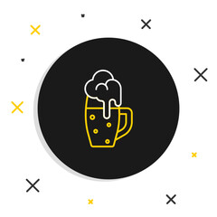 Line Glass of beer icon isolated on white background. Colorful outline concept. Vector