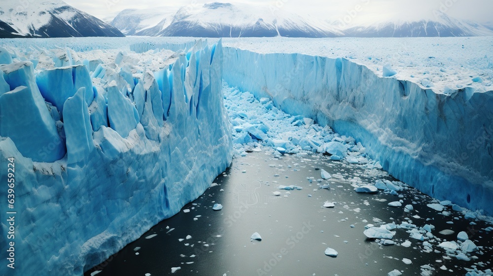 Aufkleber a large iceberg that is partially submerged in the water. generative ai