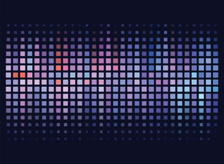 Pixel Art design - colorful blurred stripe , dark background. Vector clipart