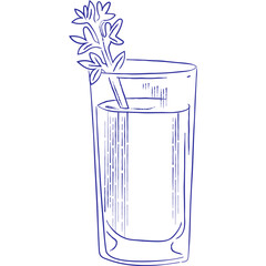 hand drawn icon bloody Mary celery cocktail