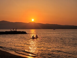 sunset on the beach